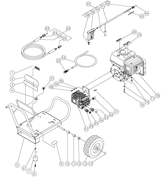 MITM WP-3003-0MVB pressure washer parts and manual